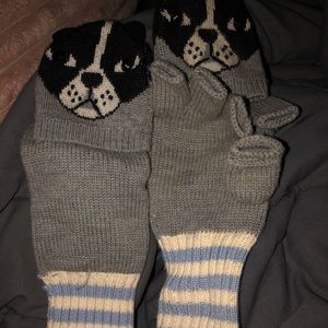 Kate Spade mitten, gloves. French bulldog design